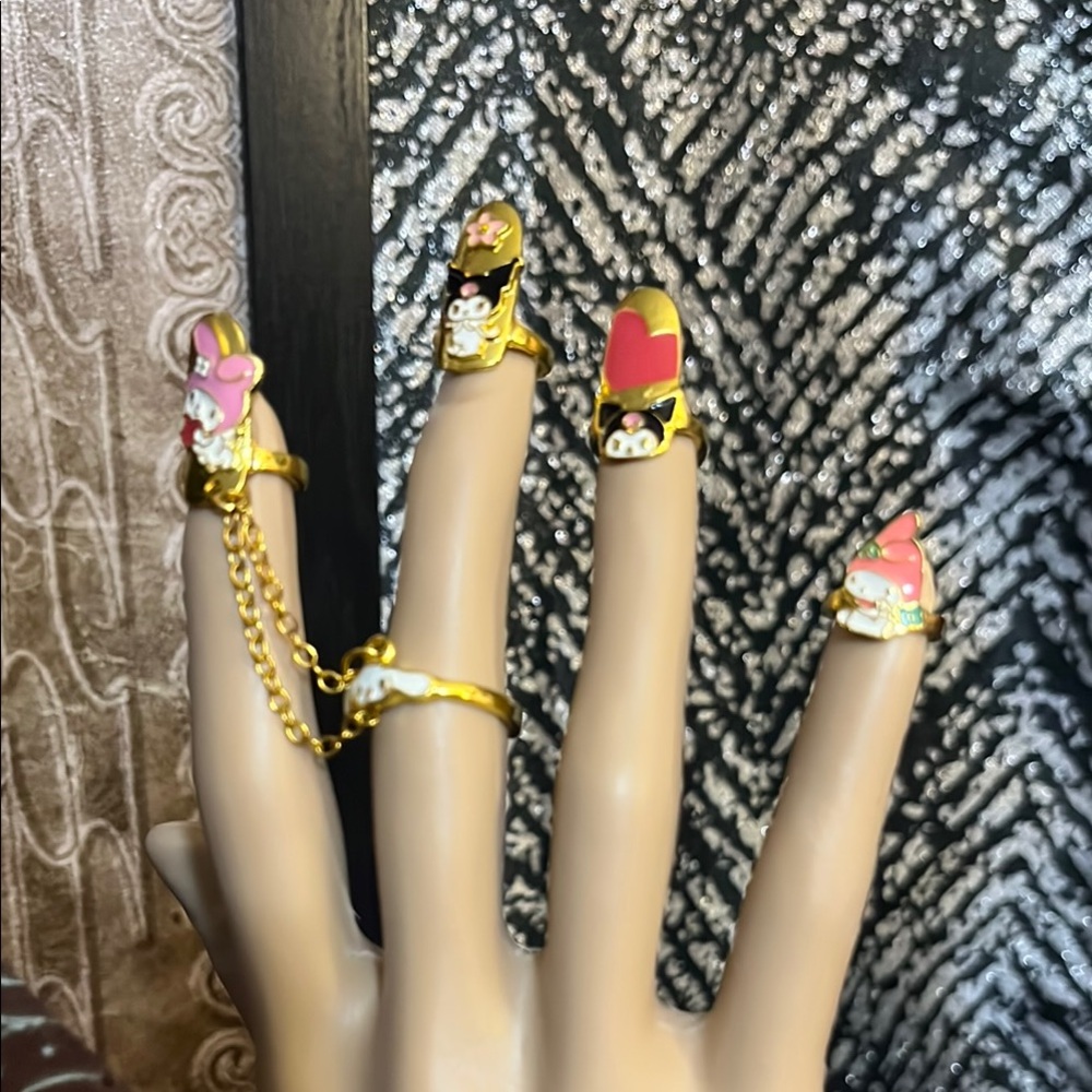 Kuromi 💜 My Melody 💜 Cinamaroll Ring nails - Picture 2 of 2